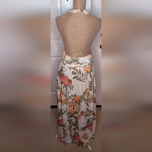 Lane Bryant Cross-Front Halter Bali Tropic Tiered Floral Maxi Dress Size 22/24 - Picture 4 of 6
